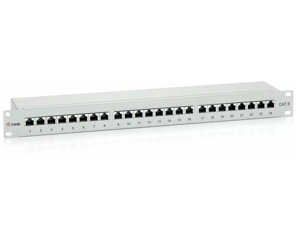 equip Patchpanel 24 Port Cat. 6 1HE 19" geschirmt, LSA 19" Rack
