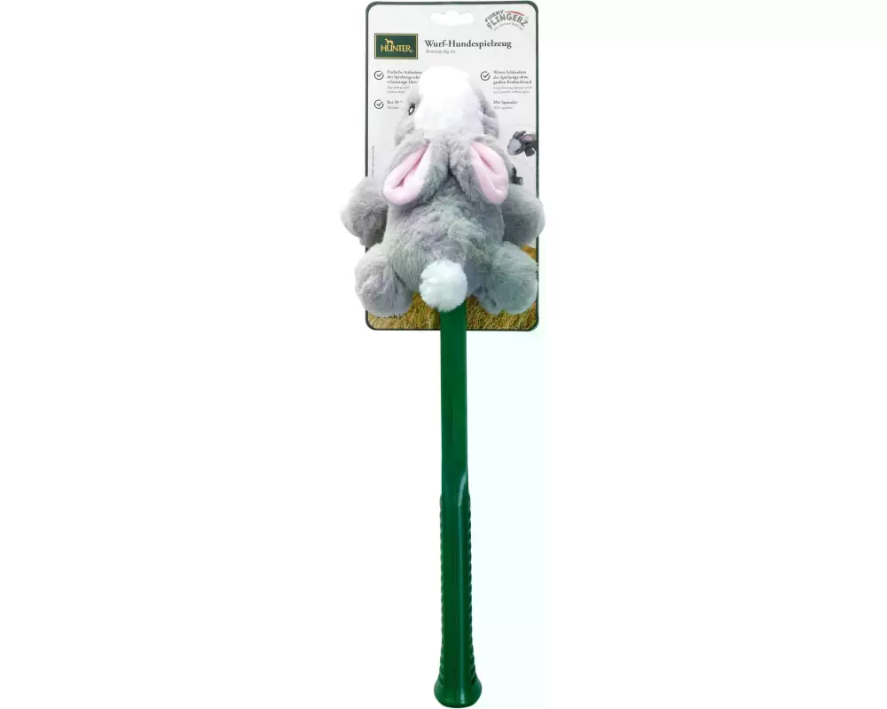 Hunter Hunde-Spielzeug Flingerz Furry Hase, Grün/Grau