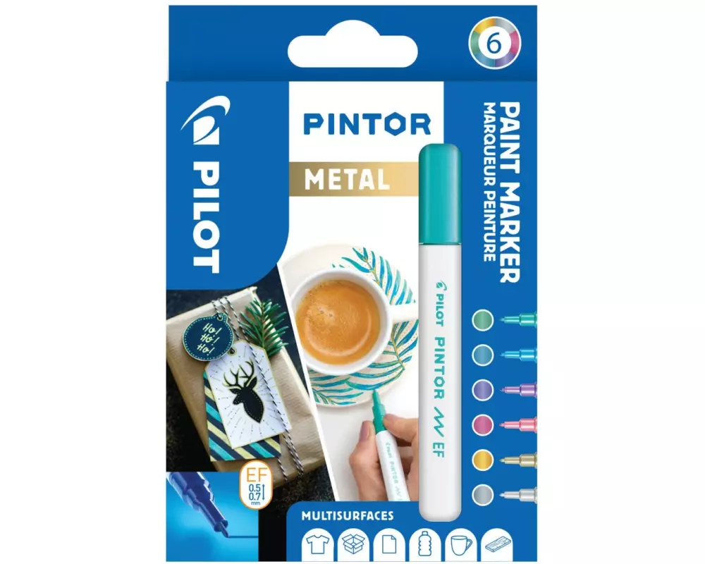 Pilot Permanent-Marker Pintor Pastel Extra fein, 6-er Set