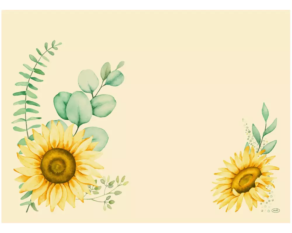 Duni Tischset Sunflower Dreams 250 Stück, 40 cm x 30 cm, Gelb