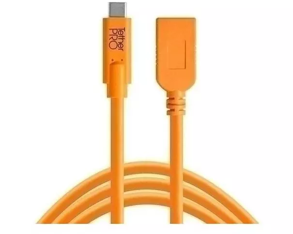 Tether Tools Kabel TetherPro USB-C zu USB-A Female, 4.6m Orange