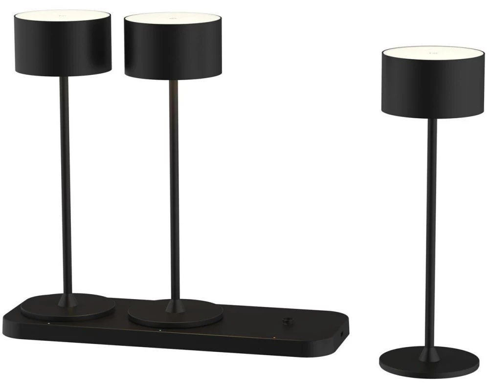 Schönenberger Akku-Tischleuchte Tavolo 3er Set, Schwarz