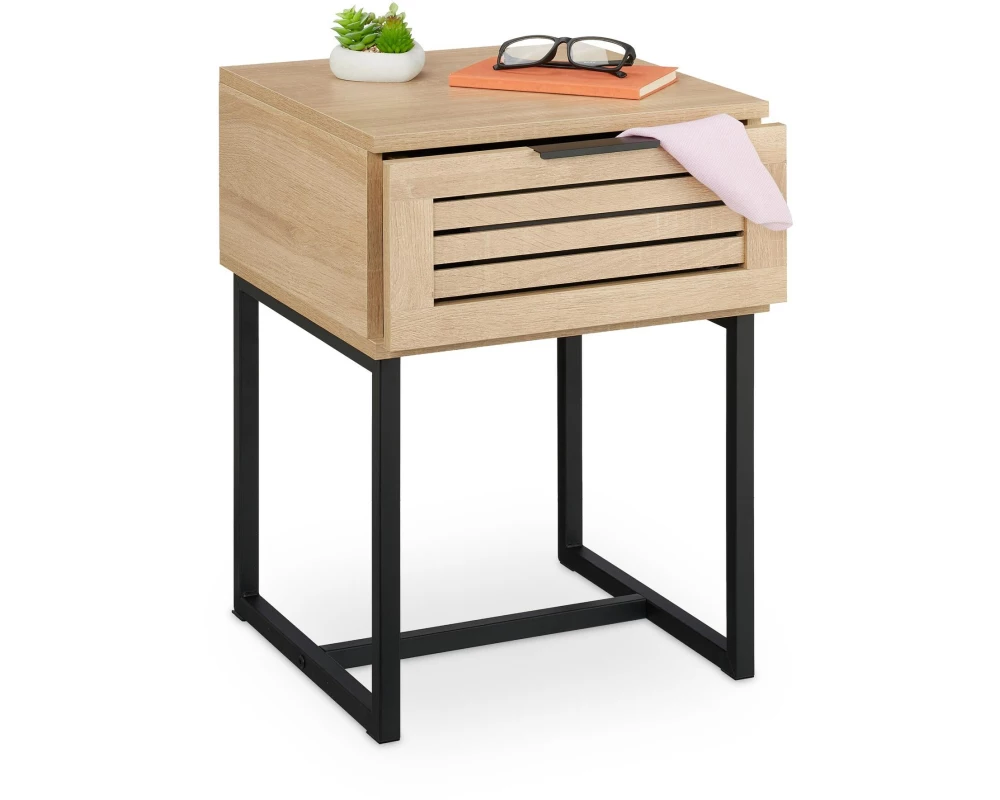 relaxdays Nachttisch mit Schublade 55.5 x 40 x 41.5 cm