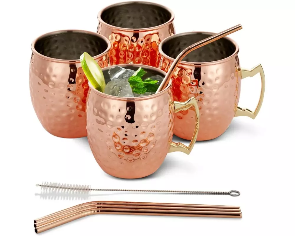 Oak & Steel Cocktailglas Moscow Mule 550 ml, 4 Stück, Rosegold