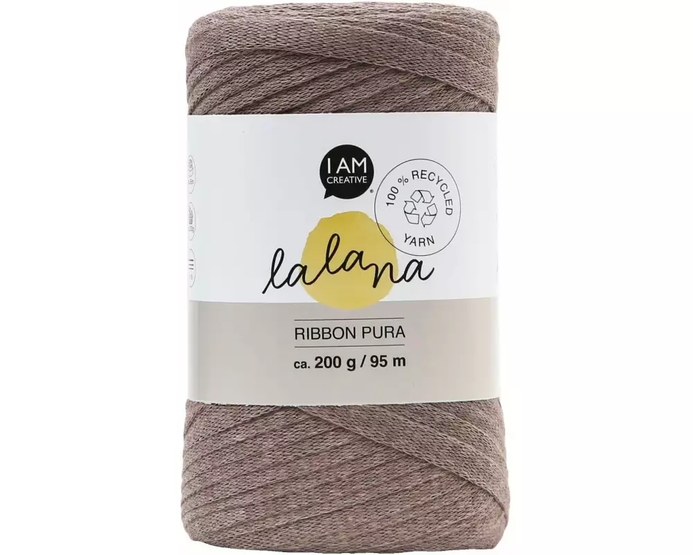 lalana Wolle Ribbon Pura 200 g, Braun