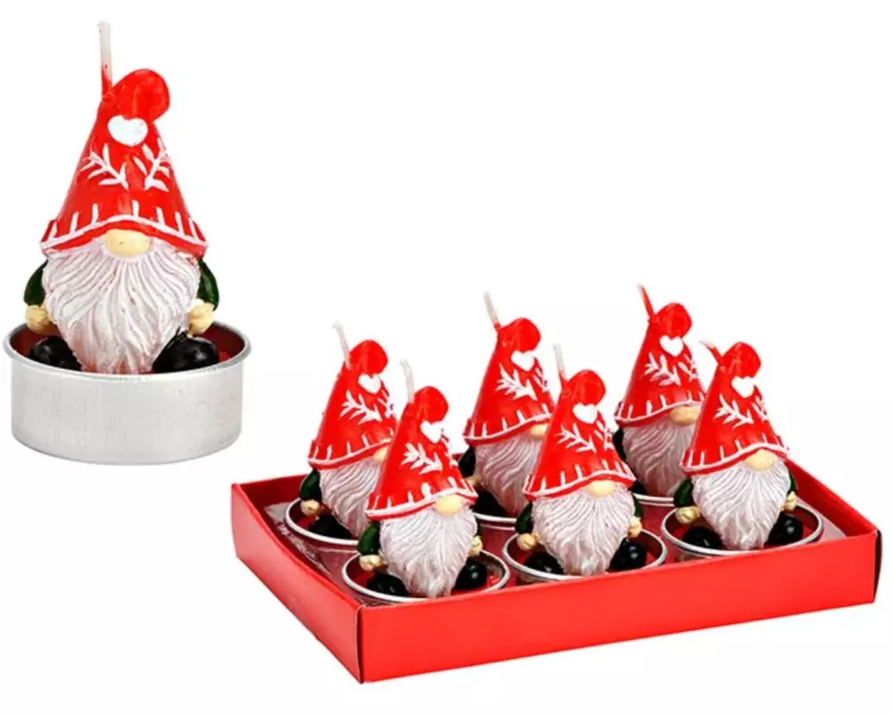 G. Wurm Teelichter Wichtel 6 Stück, Rot