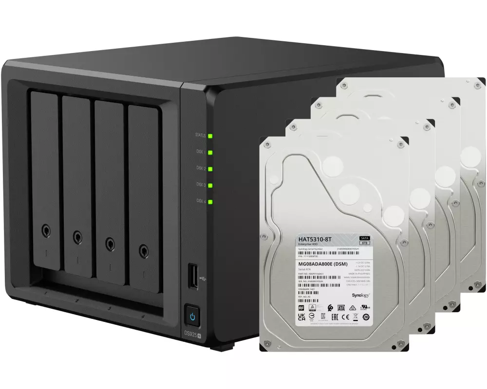 Synology NAS Diskstation DS925+ 4-bay Synology Enterprise HDD 32 TB