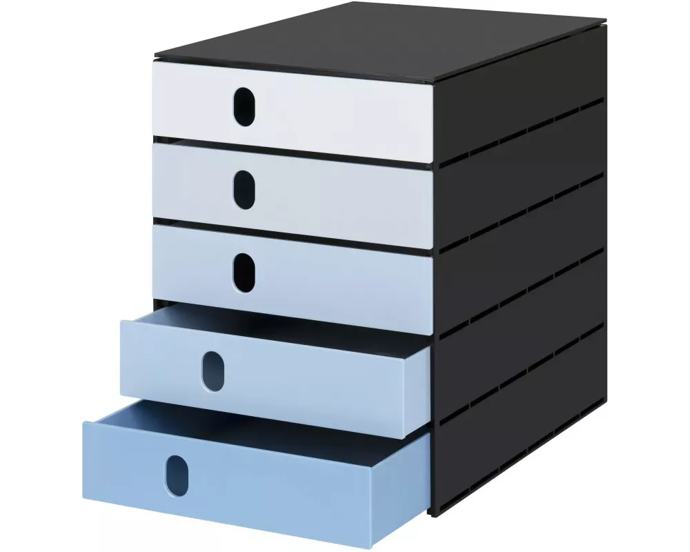 Styro Schubladenbox styroval pro color flow 5 Schubladen, Blau