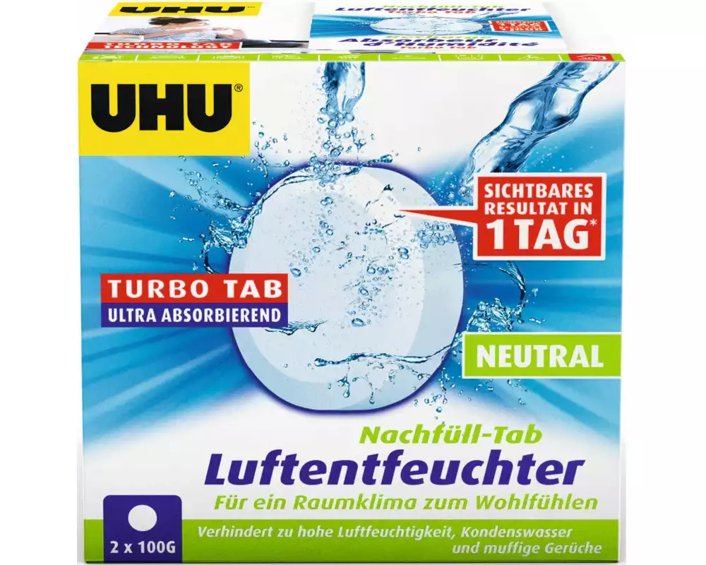UHU Entfeuchter Airmax Nachfüll-Tab 100 g, 2 Stück