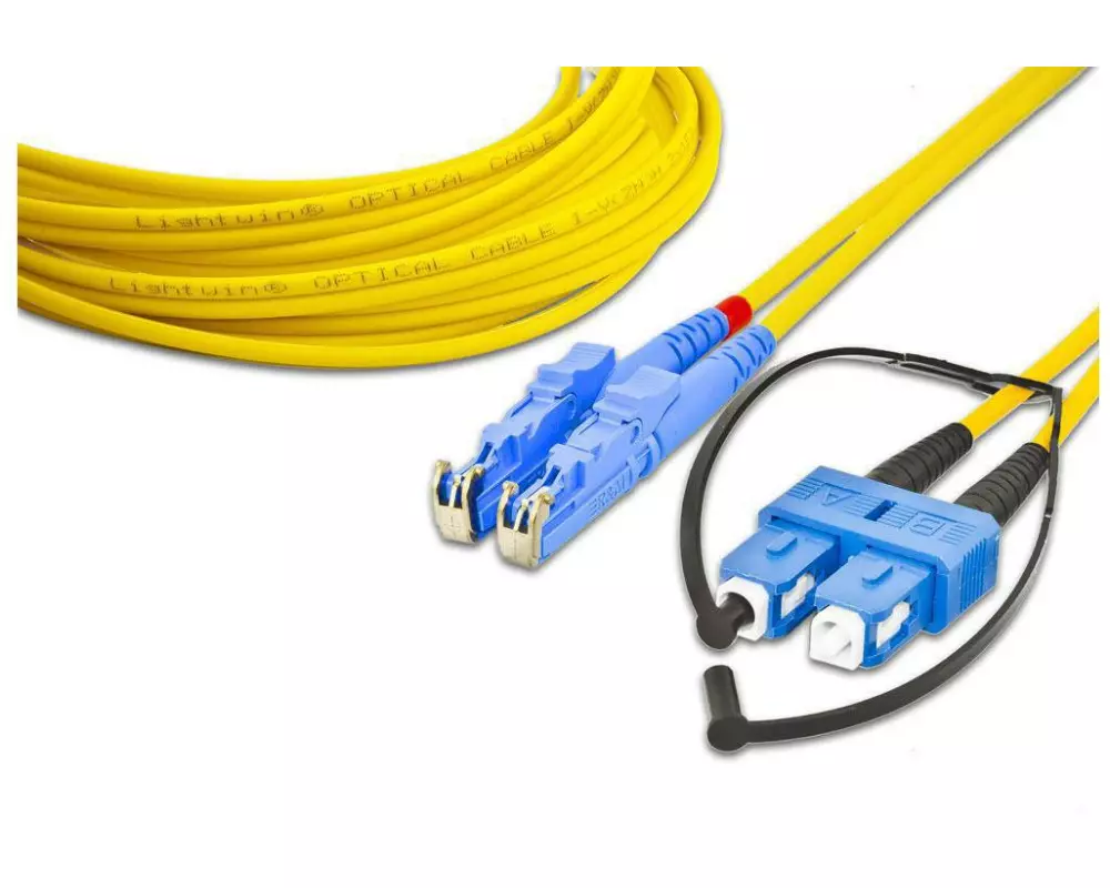Lightwin LWL-Patchkabel Singlemode E2000 – SC, OS2, Duplex, 1 m