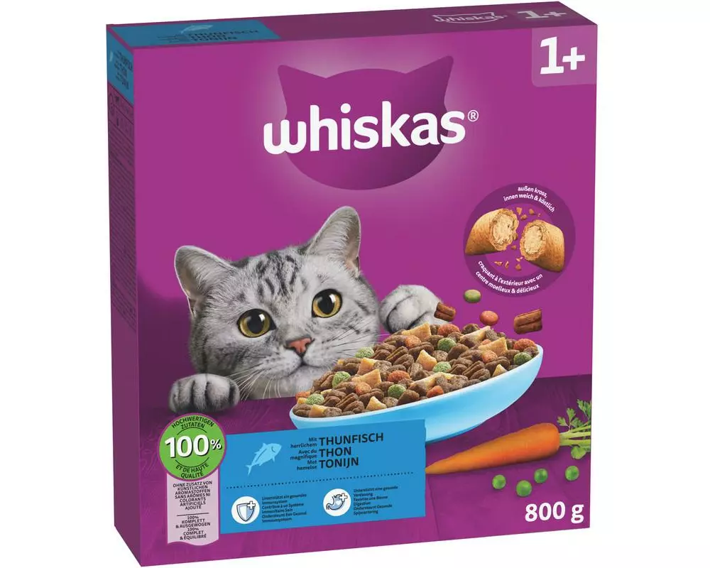 Whiskas Trockenfutter Adult 1+ mit Thunfisch 800 g