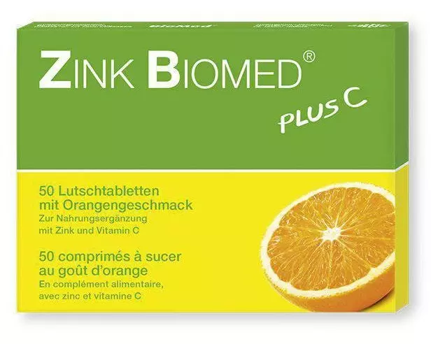 Biomed Zink Plus C Orange 50 Lutschtabletten