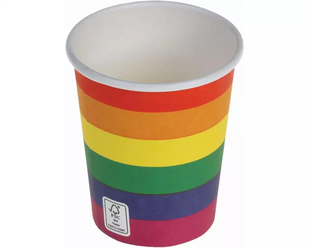 Naturesse Einwegbecher Rainbow 200 ml 50 Stück, Mehrfarbig