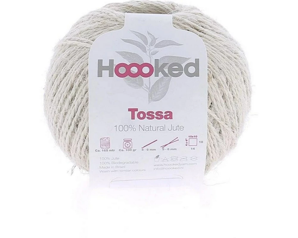 Hoooked Wolle Natur-Jute Tossa Vanille, 165 m