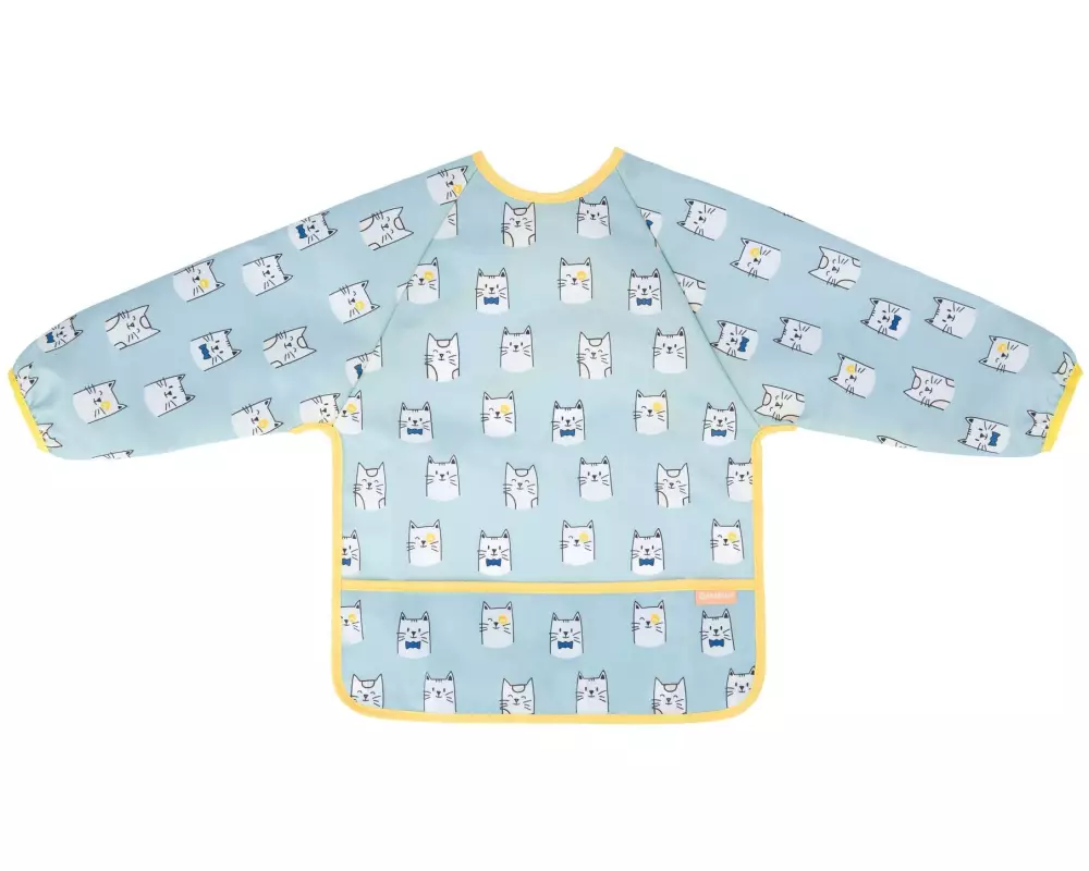 Badabulle Ärmel-Lätzchen Blau 27 x 23 cm