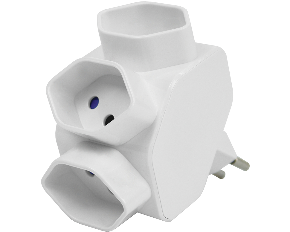 STEFFEN Mehrfachstecker sternförmig 14 9745 weiss