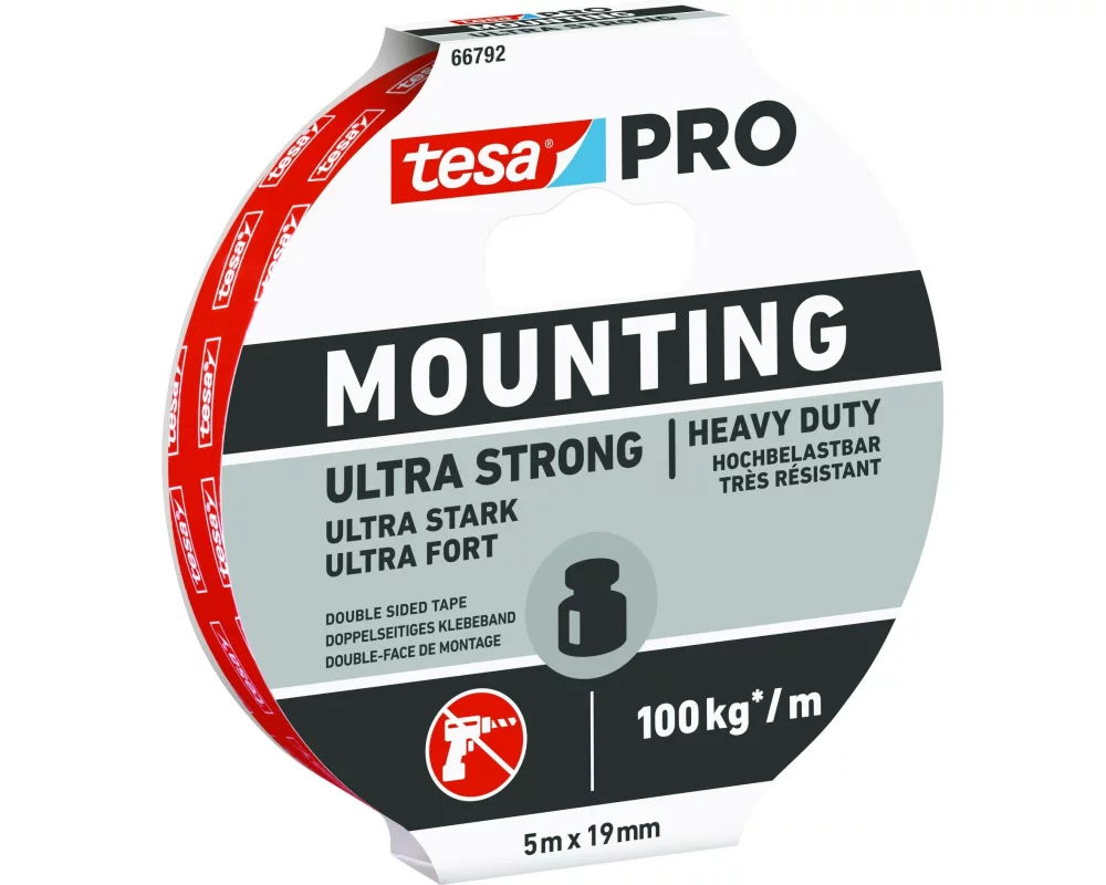 tesa Mounting PRO Ultra Strong 19 mm x 1.5 m, Weiss