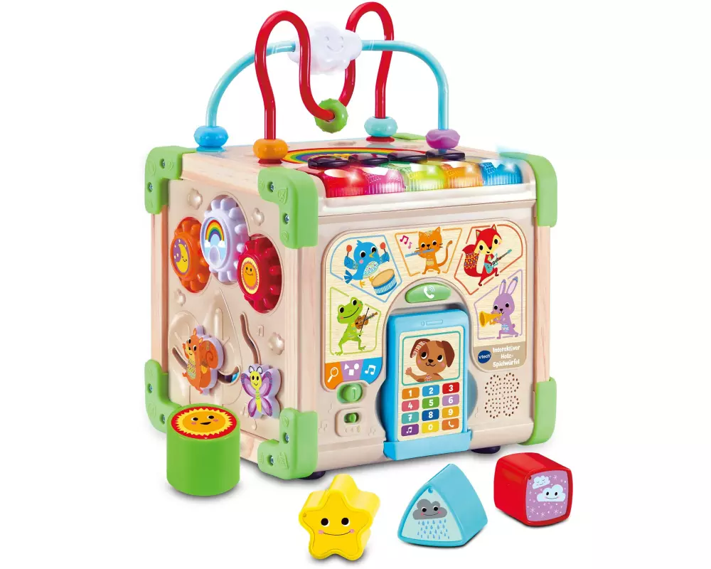 Vtech Interaktiver Holz-Spielwürfel FSC