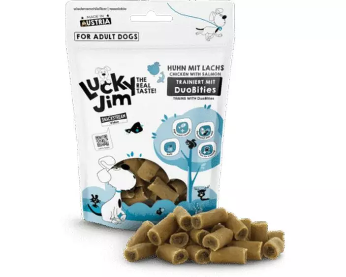 Lucky Jim Leckerli DuoBities Huhn mit Lachs 70 g