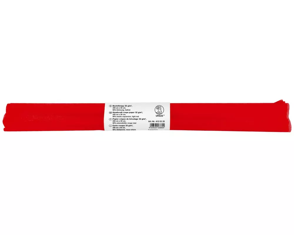 URSUS Krepppapier 50 cm x 2.5 m, 32 g/m², Hellrot