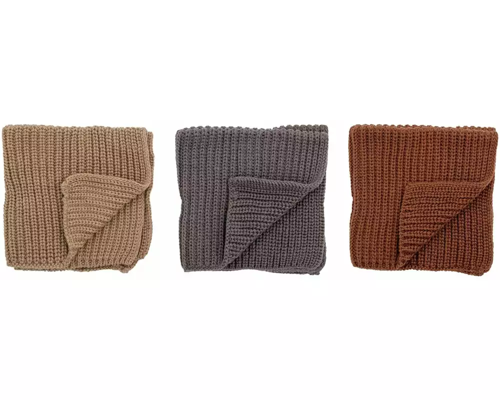 Bloomingville Abwaschlappen Ninna, Baumwolle, Grau, 27 x 27 cm, 3 Stück