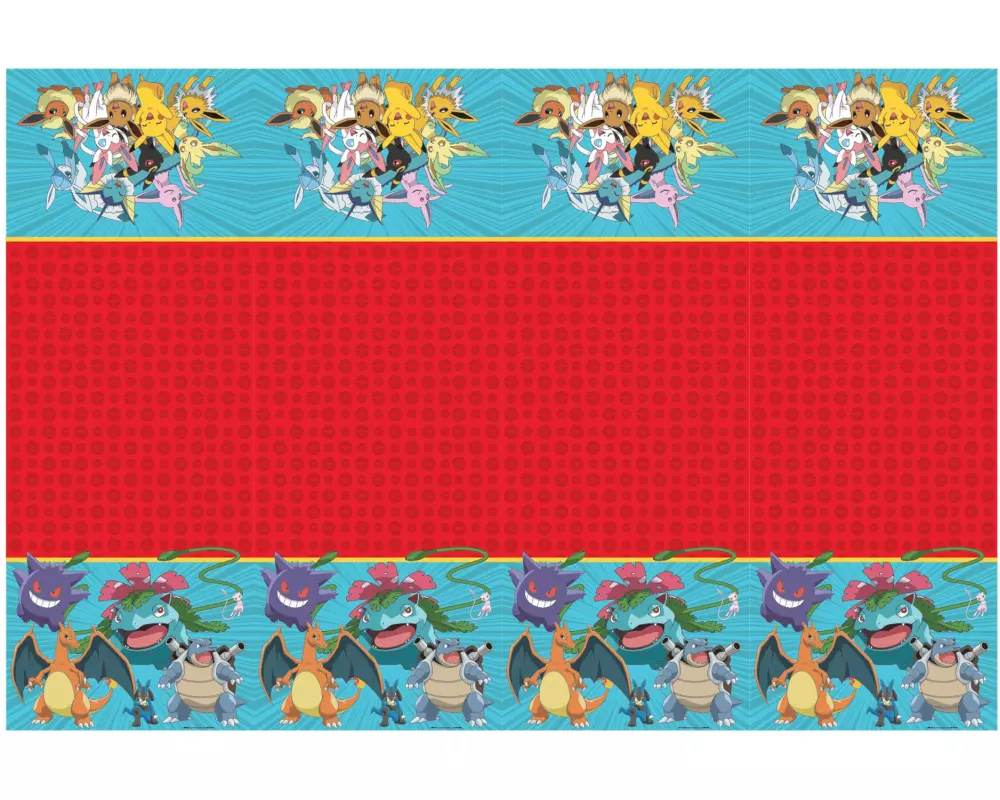 We fiesta Party Tischdecke Pokémon 120 cm x 180 cm, Blau/Rot