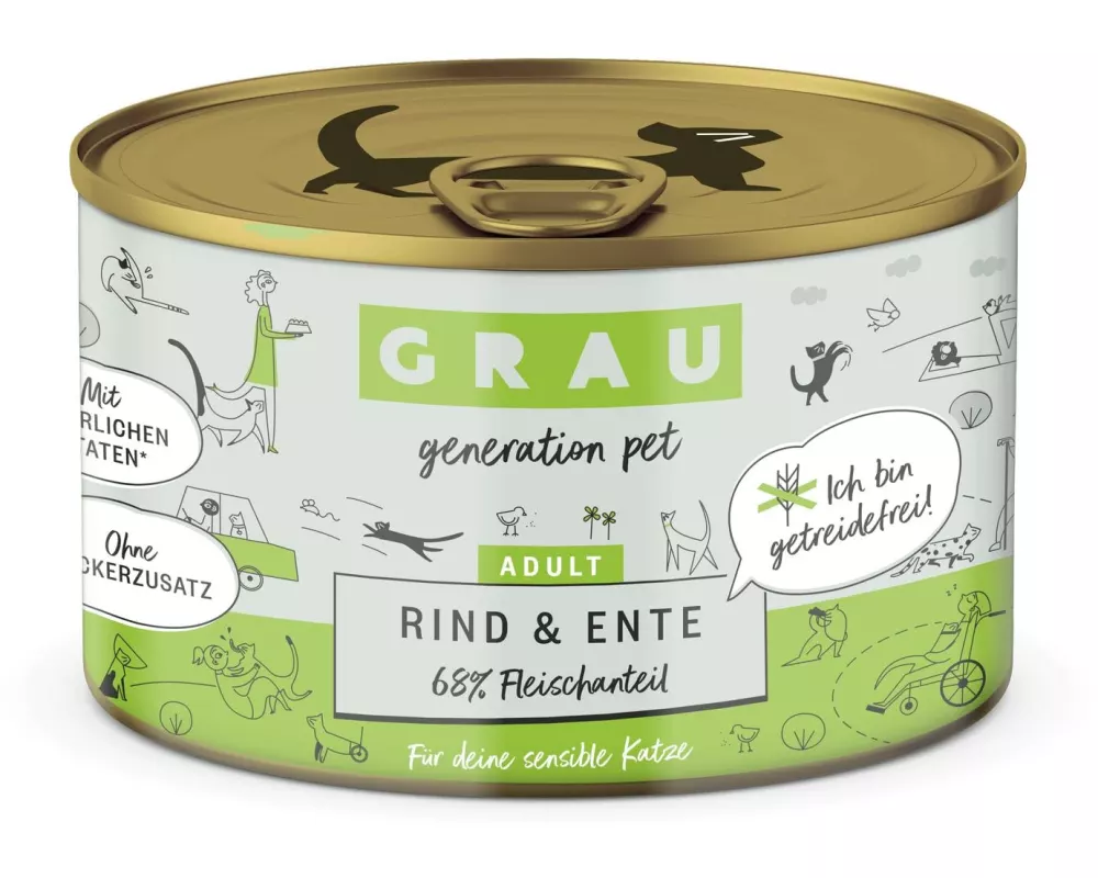 Grau Nassfutter Rind und Ente 6 x 200 g