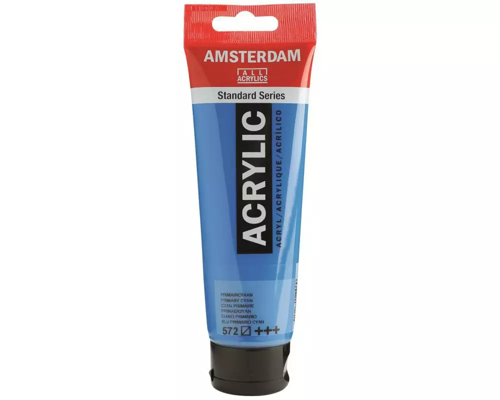 Amsterdam Acrylfarbe Standard 572 Primärzyan halbtransparent, 120 ml