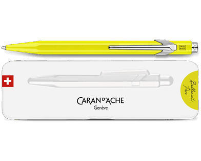 CARAN D'ACHE Kugelschreiber 849 Pop Line 849.970 gelb fluo, mit Metalletui
