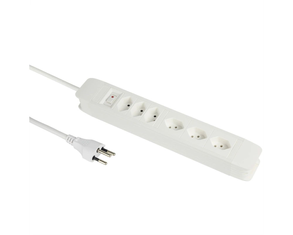 SCHOENENBERGER Steckdosenleiste 2m 85.810.6.2WS 3xT13 mit Schalter weiss