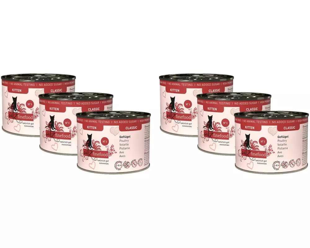catz finefood Nassfutter Kitten No.03 Geflügel, 6 x 200 g