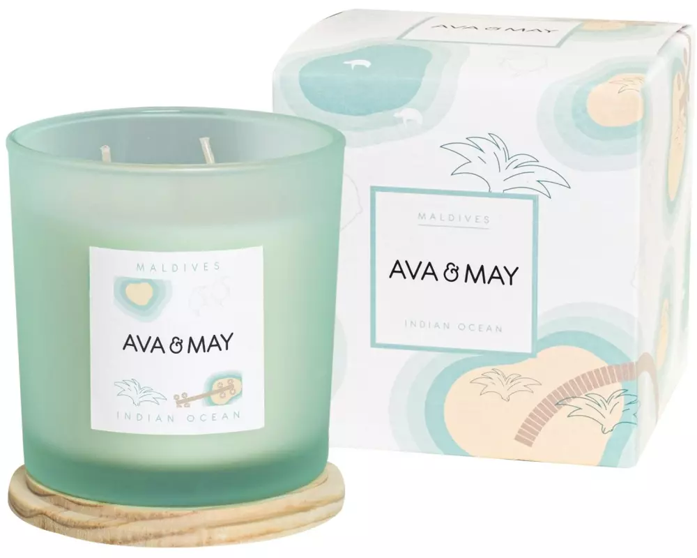 AVA & MAY Duftkerze Malediven, 10.9 x 11.5 cm