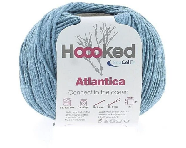 Hoooked Baumwollgarn Hoooked Atlantica SeaCell Garn Blau