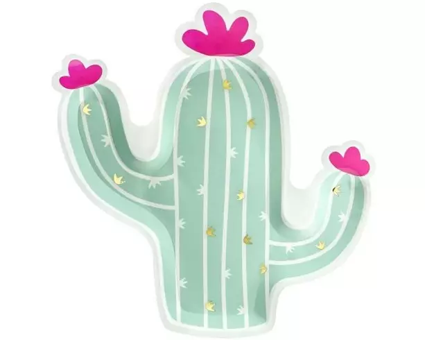 Partydeco Einwegteller Kaktus 6 Stück