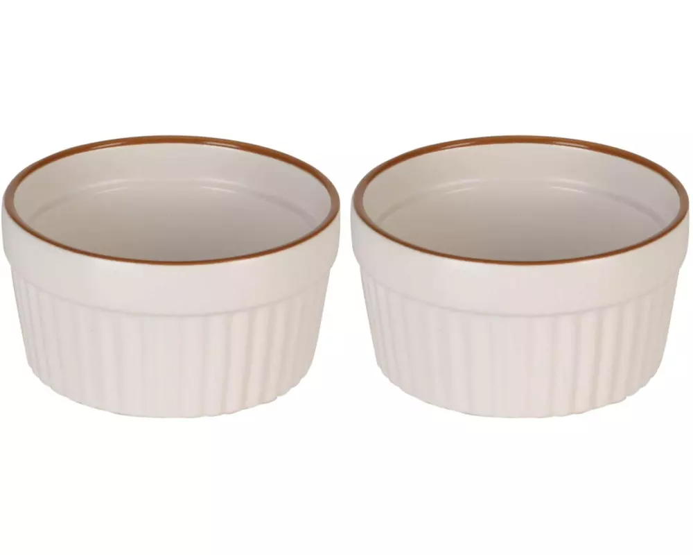 FURBER Auflaufform-Set 200 ml Rund, Sandweiss