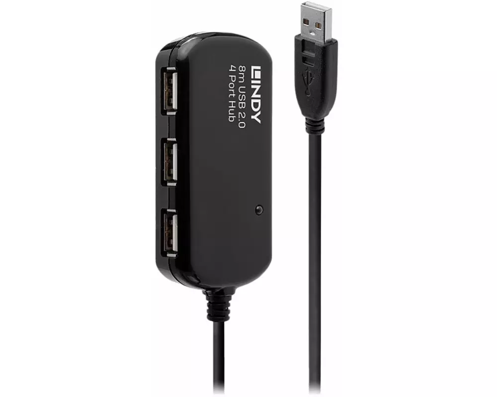 LINDY USB 2.0 Active Extension Pro 4 Port Hub 8m