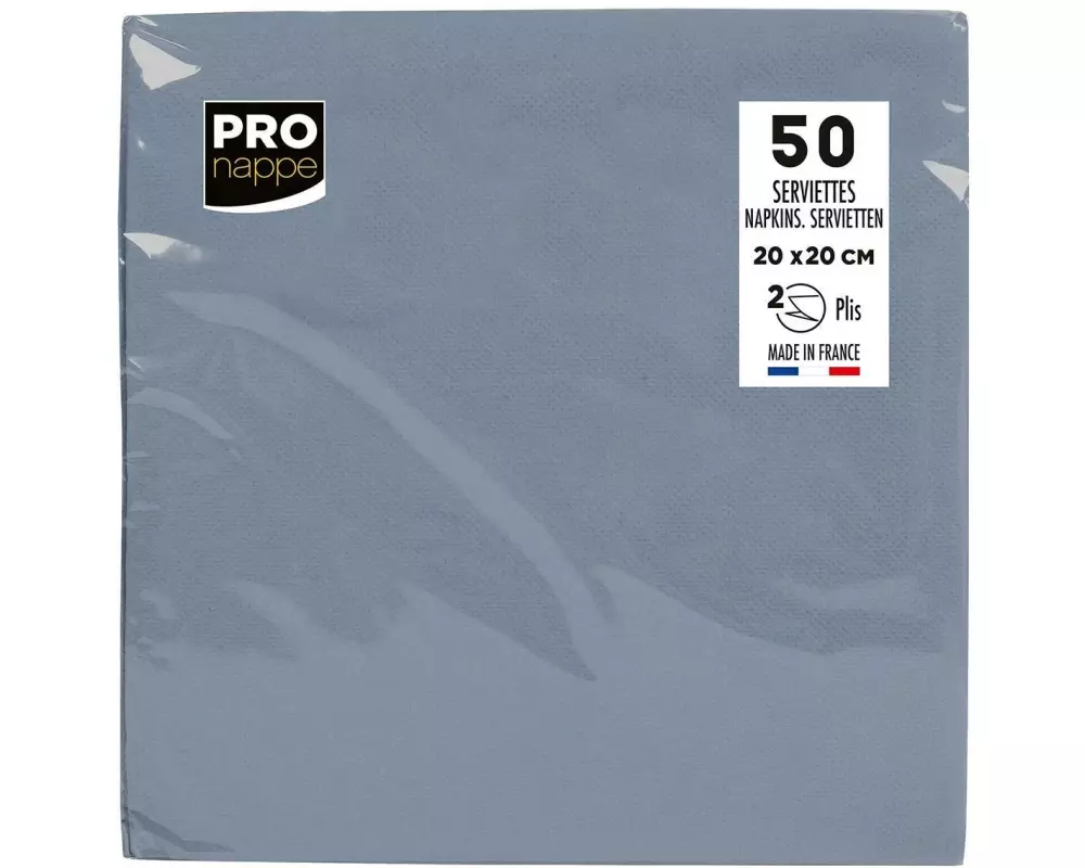 PRO nappe Papierservietten 20 cm x 20 cm, 50 Stück, Grau