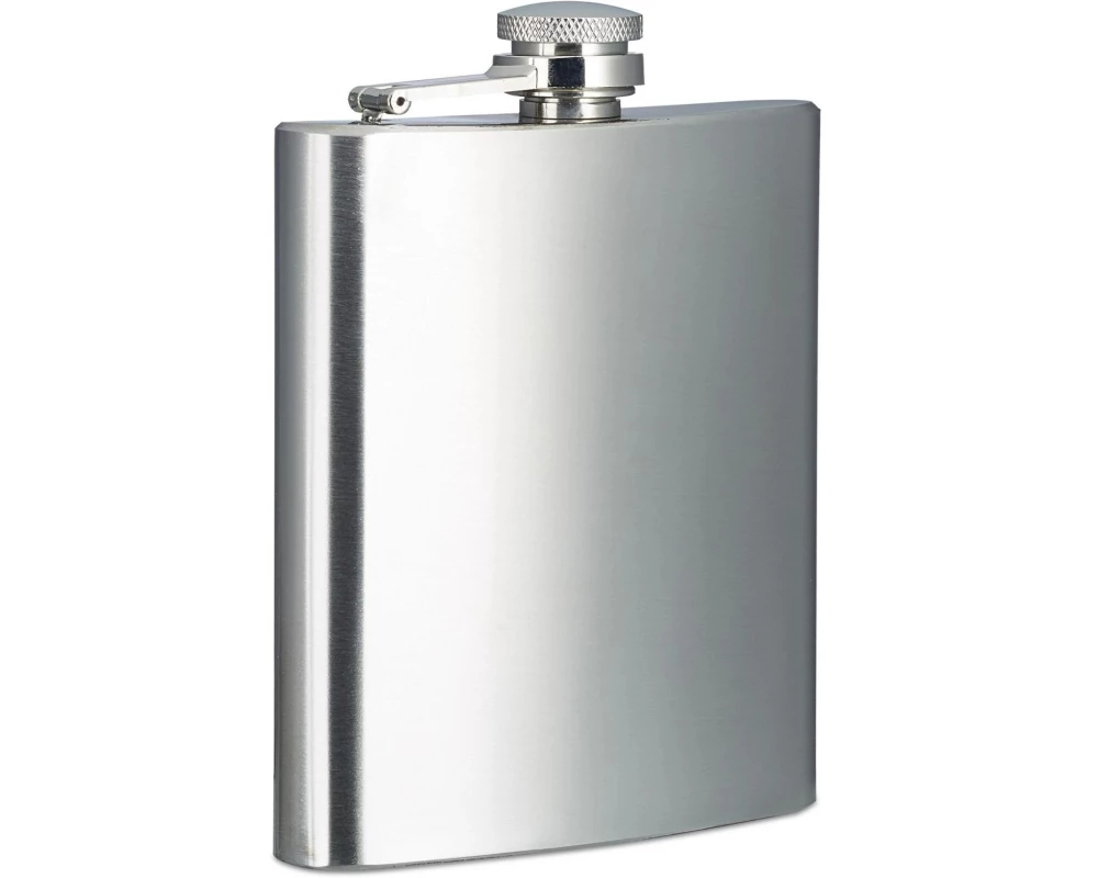 relaxdays Outdoor-Flachmann Silber, 200 ml