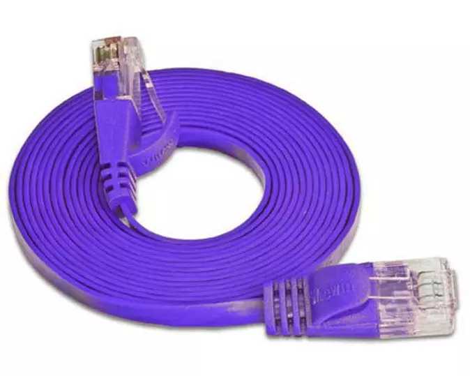 SLIM Slimpatchkabel RJ-45 - RJ-45, Cat 6, UTP, 15 m, Violett