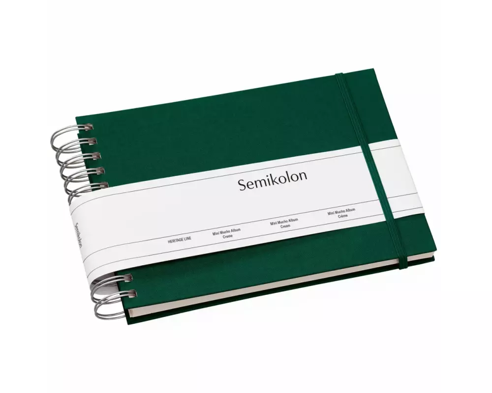 Semikolon Fotoalbum Mini Mucho Dunkelgrün. Cremefarbige Seiten
