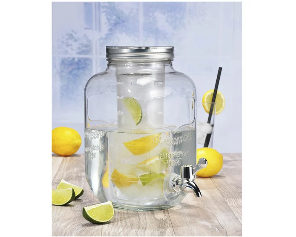 FS-Star Getränkespender aus Glas 4L mit Zapfhahn