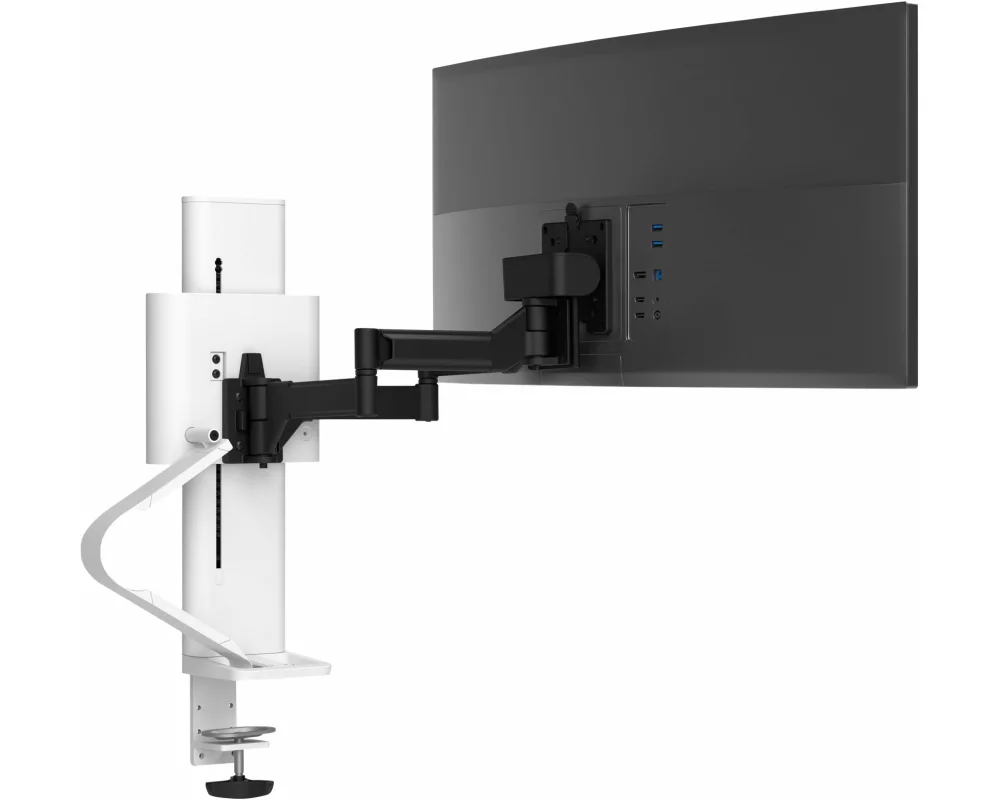 ERGOTRON TRACE Single Monitor, Panel Clamp, Bright White