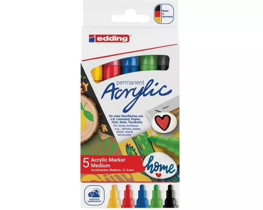 edding Acrylstift Set mit 5 Teilen