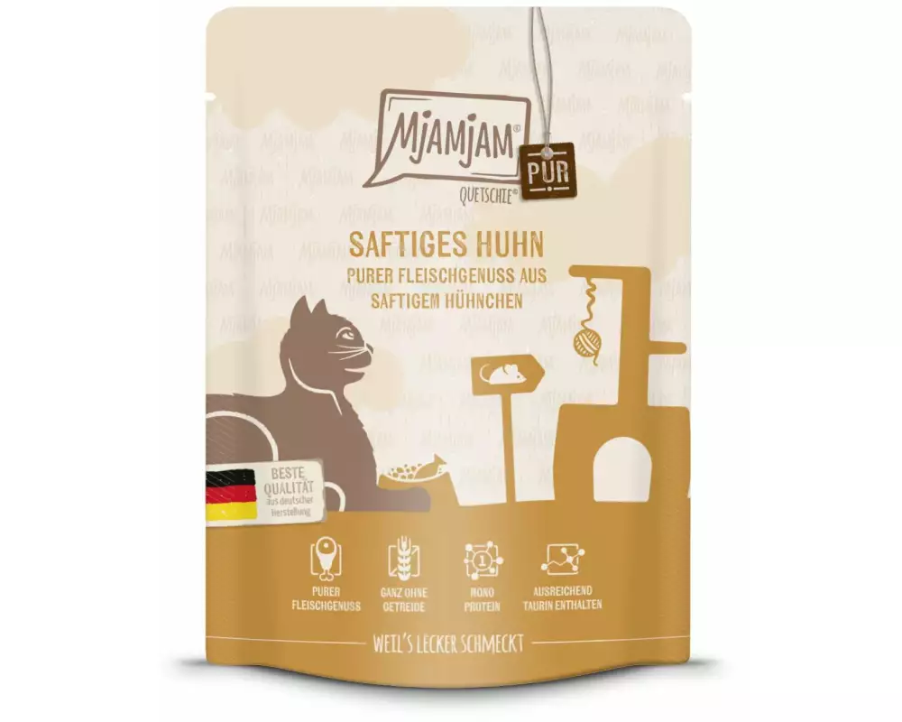 Mjamjam Nassfutter Quetschie Huhn pur, 300 g