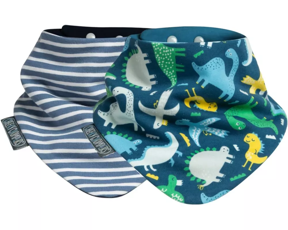 Cheeky Chompers Lätzchen Neckerbib 2er Pack Stripes & Dino 2er Pack