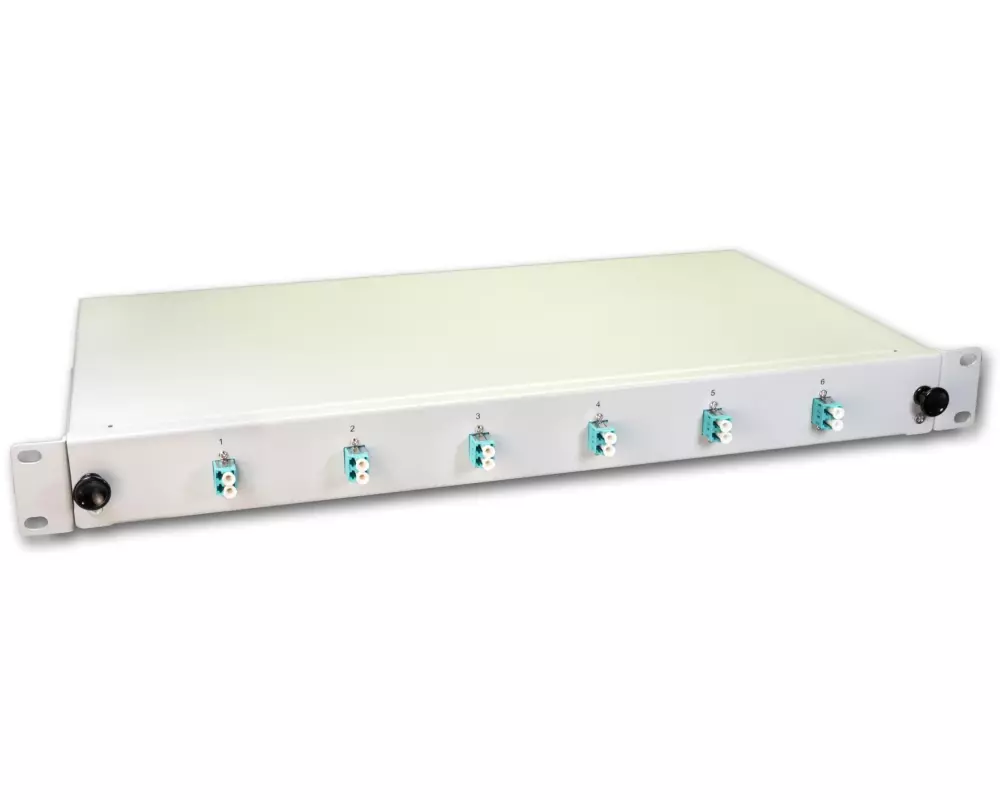 Lightwin Spleissbox 12 Fasern, 6x DLC MM, 50/125µm OM3 Pigtail