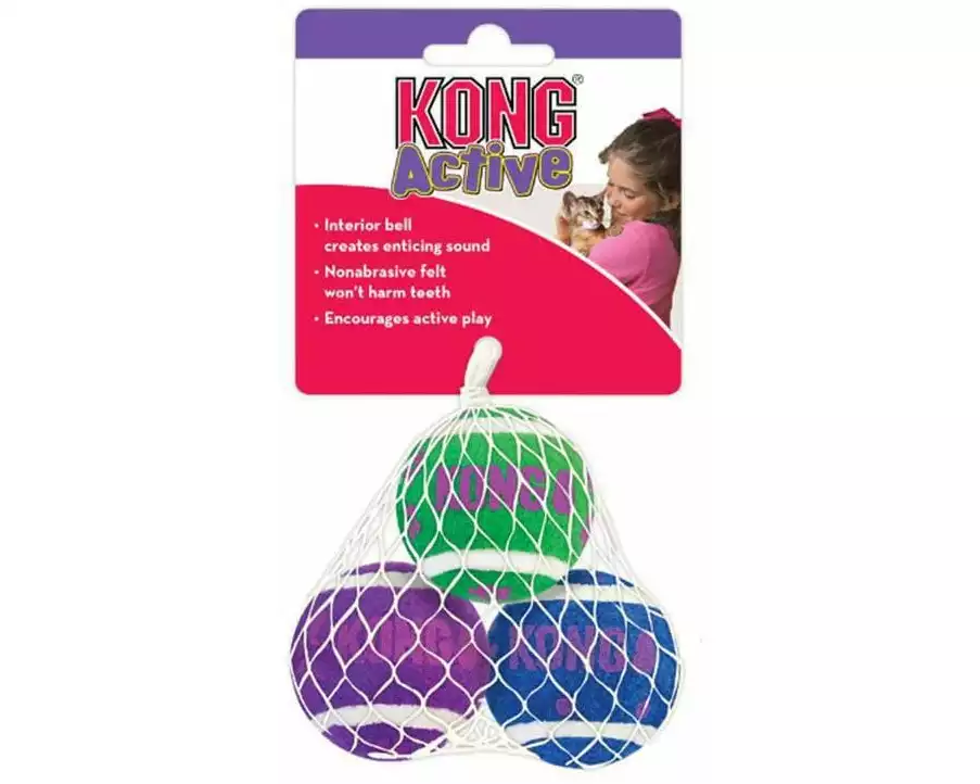 Kong Katzen-Spielzeug Cat Tennis-Ball mit Glöckchen