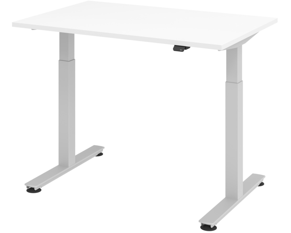 APOLLO Bürotisch ONE 120x67cm VXMST612/W/S weiss/silber, elektrisch