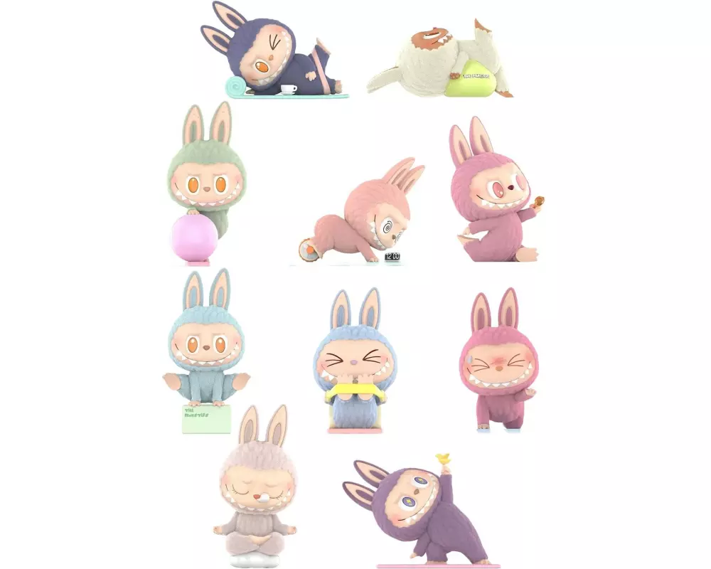Pop Mart Sammelfigur Labubu Lazy Yoga Series Blind Box
