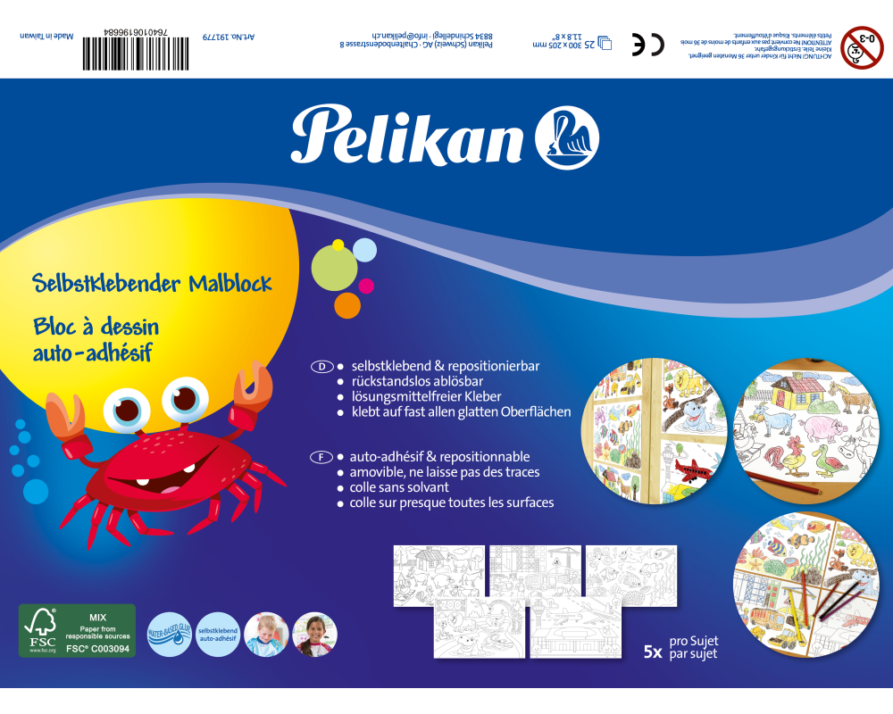 PELIKAN Malblock Unisex 191779 selbstklebend